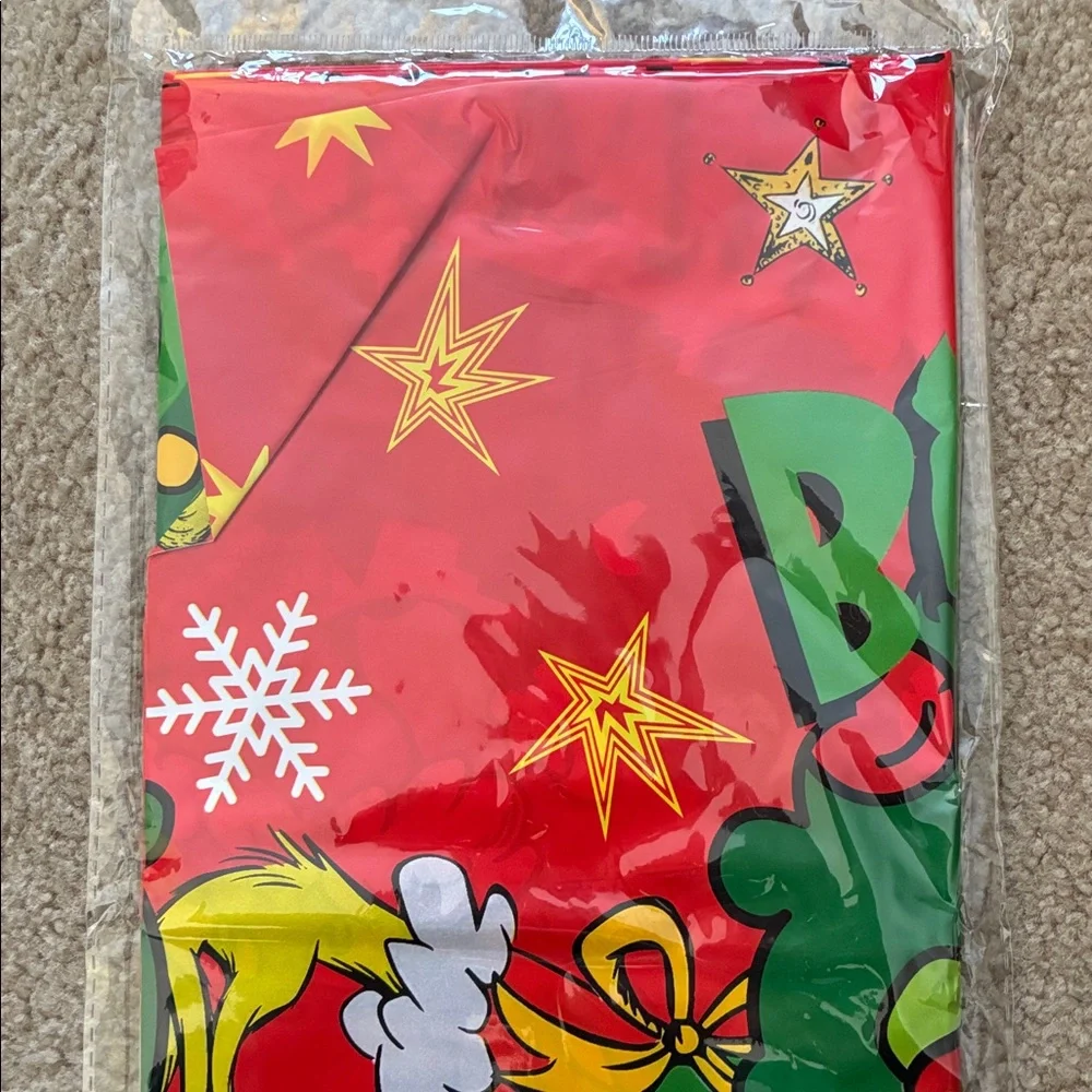 Grinch Birthday Party Disposable Party Supplies - Table Cover, Cups & Forks
